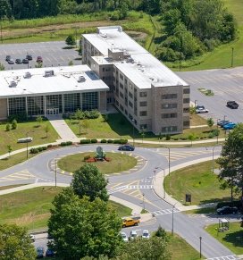 A bus stop on SUNY Adirondack's campus is part of the Greater Glens Falls Transit