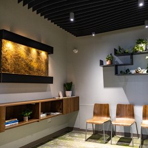 SUNY Adirondack's Counseling Center waiting room includes a water wall feature