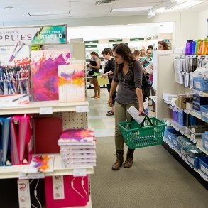 Students shop in the Bookstore